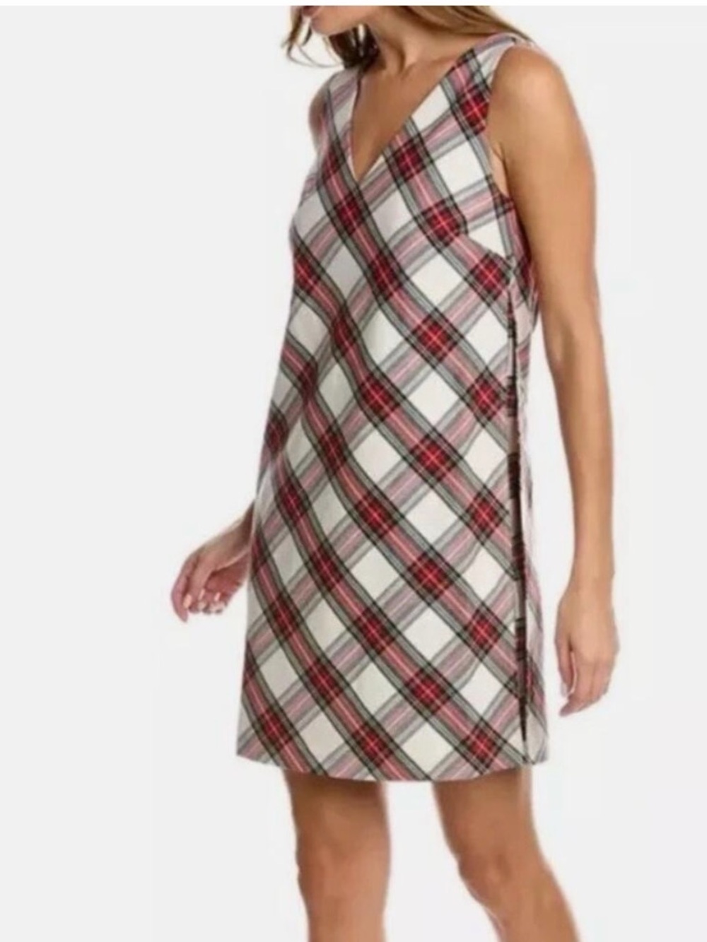 Trina Turk Brynne Holiday Tartan Plaid Sleeveless Shift Dress